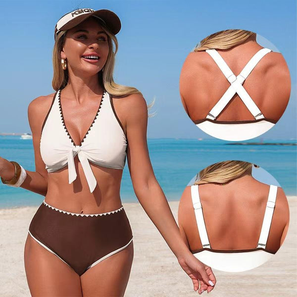 Wireless Padded Bikini Set - Split Swimsuit, Stretchy & Comfortable Beachwear