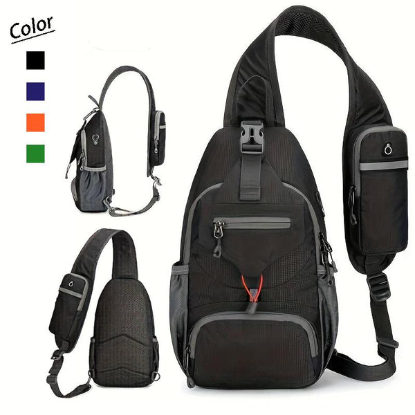 Unisex Nylon Crossbody Sling Bag - Large Capacity Sports Pack for Hiking, Travel, Commuting