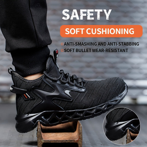 Steel Toe Work Shoes - Puncture Proof, Anti-Slip & Lightweight for Men