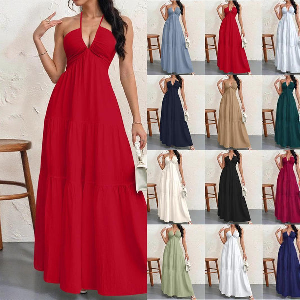 Basic A-Line Sundress for Women - Loose Casual Mini Beach Dress