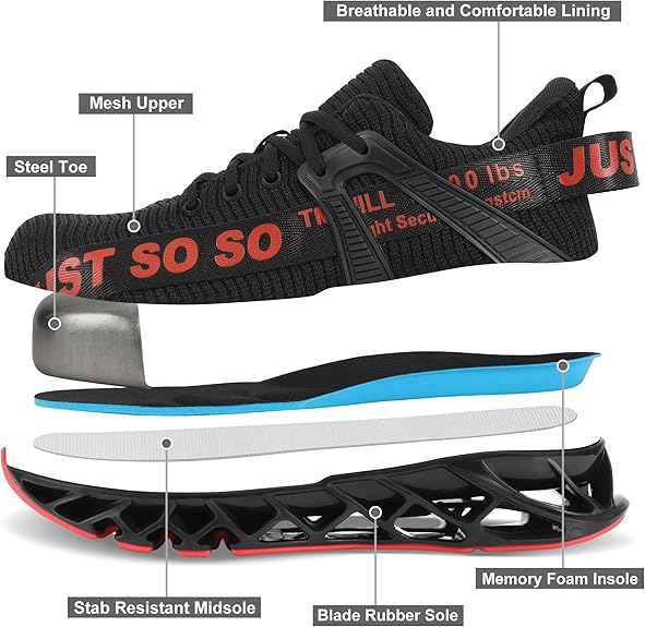 JUST SO SO | Men&Women Steel Toe Work Shoes – Puncture Resistant