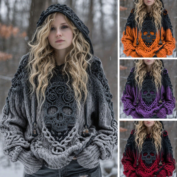 Women's Faux Fur Sweater – Cozy Fuzzy Pullover for Halloween & Fall