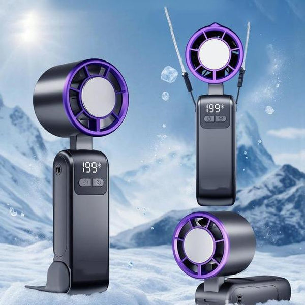 Instant Cooling Handheld Fan - USB-C Fast Charge, 5 Speeds & 15H Battery for Travel, Office