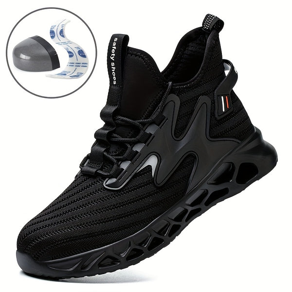 Men's Steel Toe Work Shoes - Air Cushion Safety Sneakers, Breathable & Anti-Smash