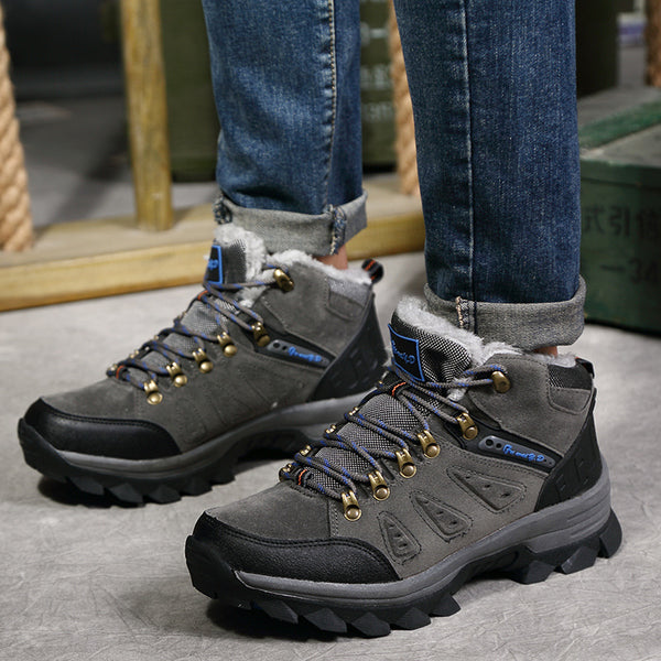 Men's Fleece-Lined Snow Boots - Warm Non-Slip Winter Boots Shoes