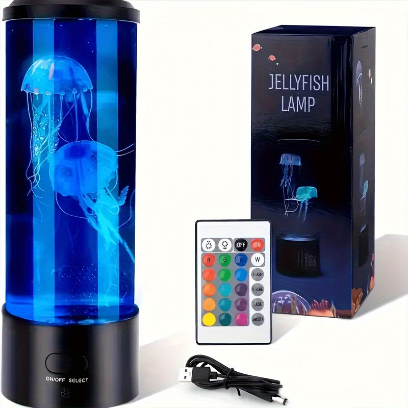 Jellyfish Lamp, Electric Jellyfish Lava Lamp For Adults, Jellyfish Tank Table Lamp, Color Changing Jellyfish Aquarium Toy, Home Decor And Room Mood Light Attached With 8 Free Luminous Stones