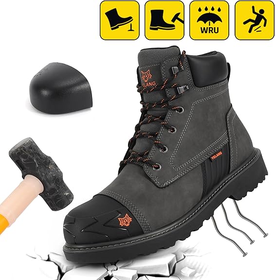 Steel Toe Work Boots for Men - Durable & Comfortable Safety Shoes