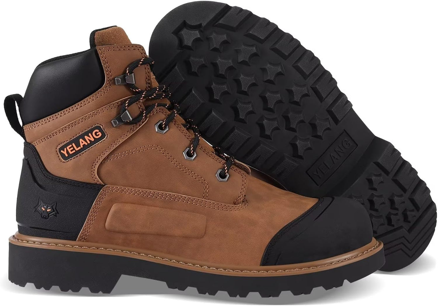 Men's Steel Toe Safety Work Boot Slip Resistant Puncture Utility Shoes 6 Inch For Industrial Construction Outdoor botas de trabajo para hombre