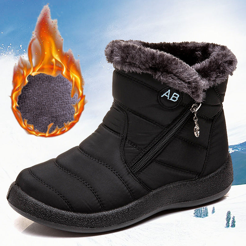 Women's Waterproof Winter Boots - Fashionable Warm Snow Boots with Fur Lining, Slip-Resistant Trekking & Walking Boots