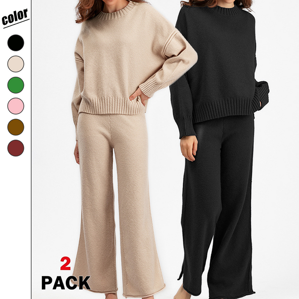 Women's 2 Piece Lounge Set, Soft Knit Sweater & Jogger Pants
