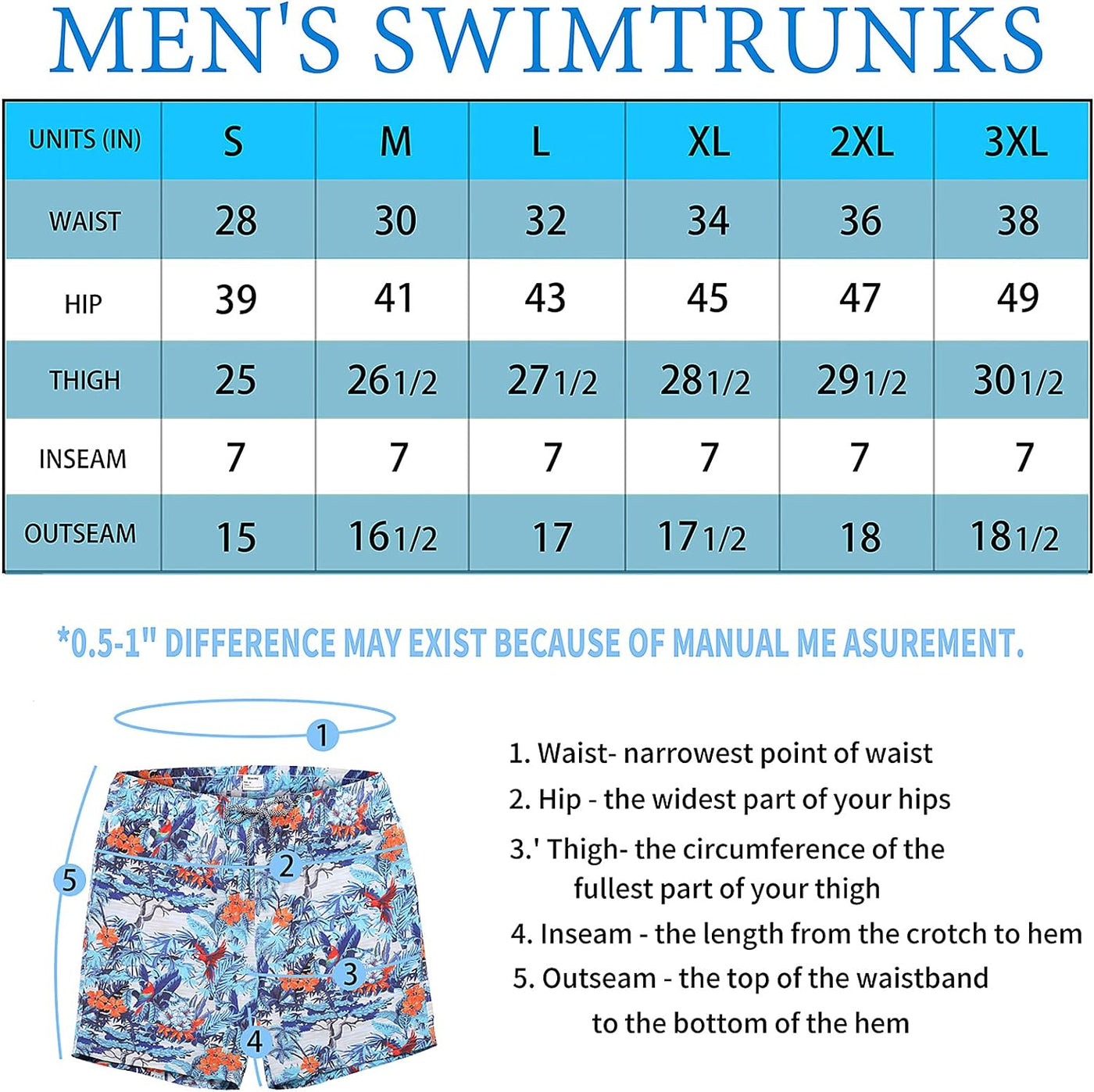 Mens Swim Trunks Quick Dry Beach Shorts Mesh Lining Swimwear Bathing Suits with Pockets