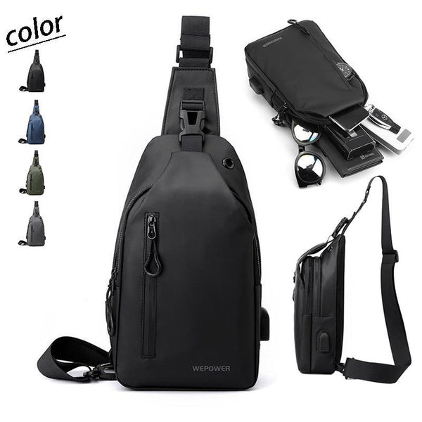 Men's Sling Bag – Water Resistant Crossbody Chest Pack for Motorcycle Travel