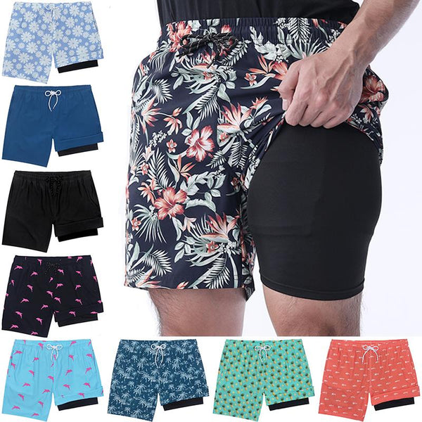 Men's Quick Dry Swim Trunks - 3D Printed Breathable Beach Shorts for Surfing & Vacation