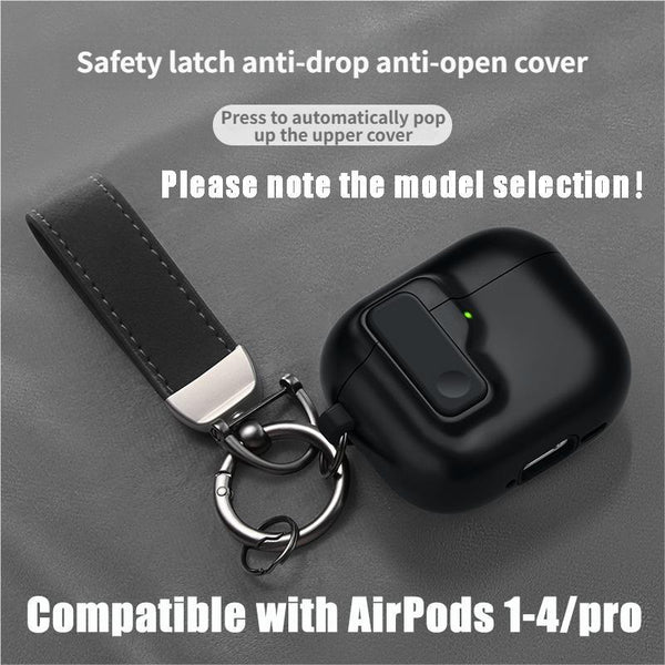AirPods Protective Case with Lock & Keychain - Secure Anti-Slip Cover for Pro 1/2/3/4