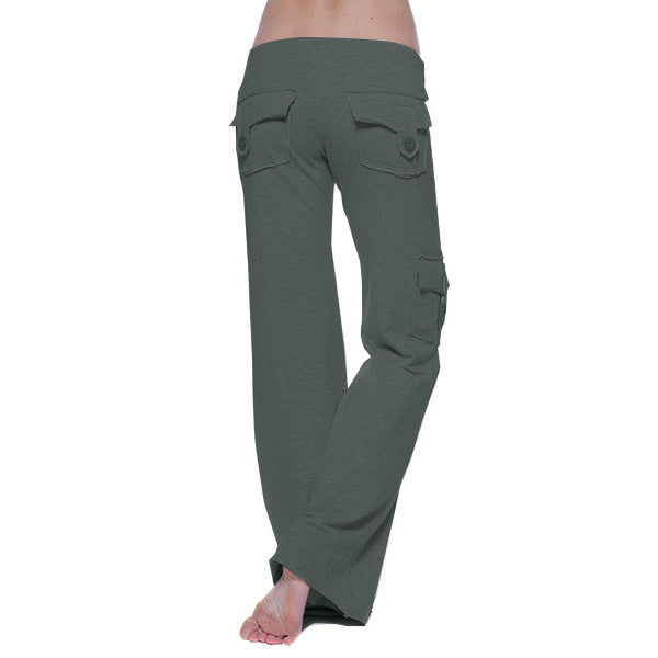 Loose Pants Wide Leg Jogging Pants Y2k Hiking Pants Multiple Pockets