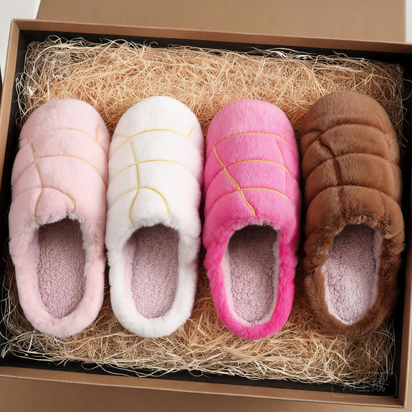 Women's Fuzzy Plush Slippers - Cozy Non-Slip House Sandals for Winter