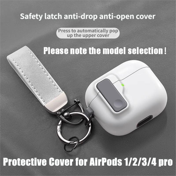AirPods Protective Case with Lock & Keychain - Secure Anti-Slip Cover for Pro 1/2/3/4