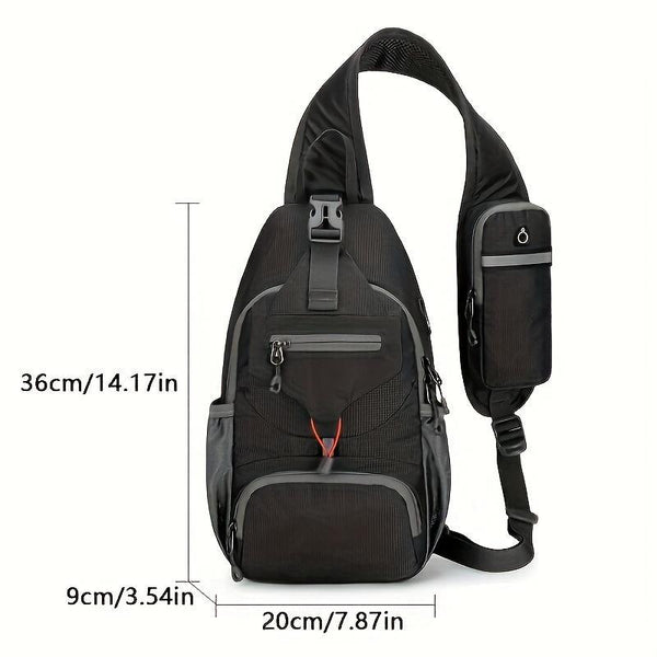 Unisex Nylon Crossbody Sling Bag - Large Capacity Sports Pack for Hiking, Travel, Commuting