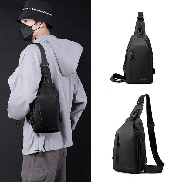 Men's Sling Bag – Water Resistant Crossbody Chest Pack for Motorcycle Travel