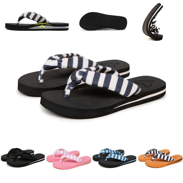 Women's Knot Strap Flip Flops - Soft Non-Slip House Slippers & Beach Sandals