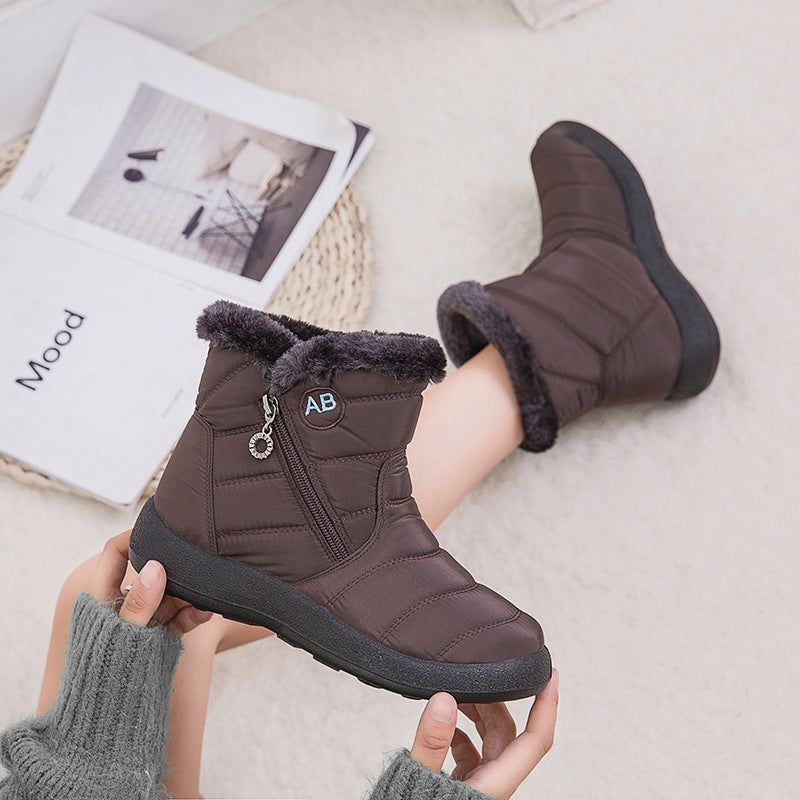 Women's Waterproof Winter Boots - Fashionable Warm Snow Boots with Fur Lining, Slip-Resistant Trekking & Walking Boots